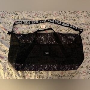 Victoria’s Secret PINK Black Marble Duffel Bag